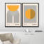 «Mid Century Modern Boho Bauhaus Solar Sun», reproduction d'art encadrée sur toile, 2 pièces-71660214-71660213