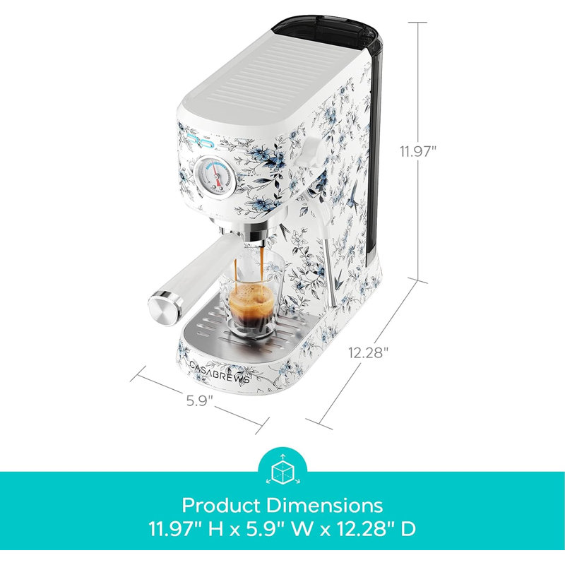 Machine à expresso, cafetière à espresso avec mousse de lait, cacao bleu