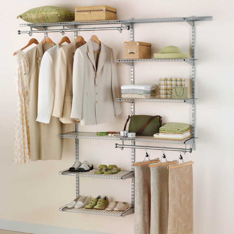 96" W Closet System Starter Kit, Titanium