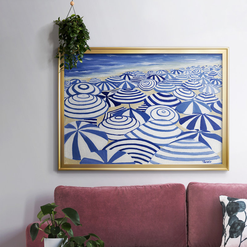 «Candy Bowl Prussian Blue», reproduction sur toile encadrée, H 30 po x l 44 po x P 1,5 po, Or