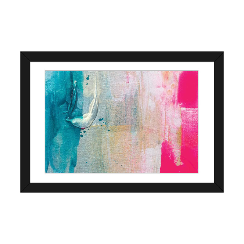 « ocean series iii », reproduction sur toile, H 16 po x l 24 po x P 1 po, Papier d'art encadré noir, Blanc