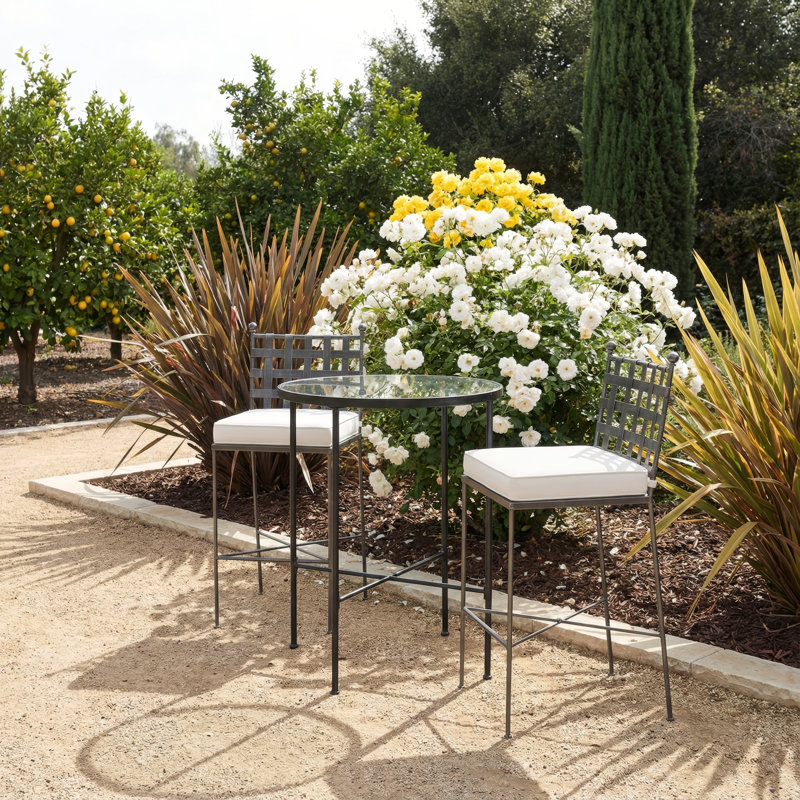 Provence Outdoor Bar Stool, Canvas Flax Sunbrella® Canvas