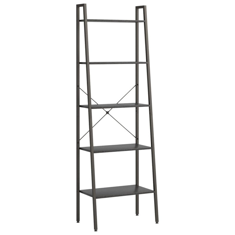 Lito 174cm H x 56cm W Steel Standard Bookcase, black, 56 x 35 x 174 cm