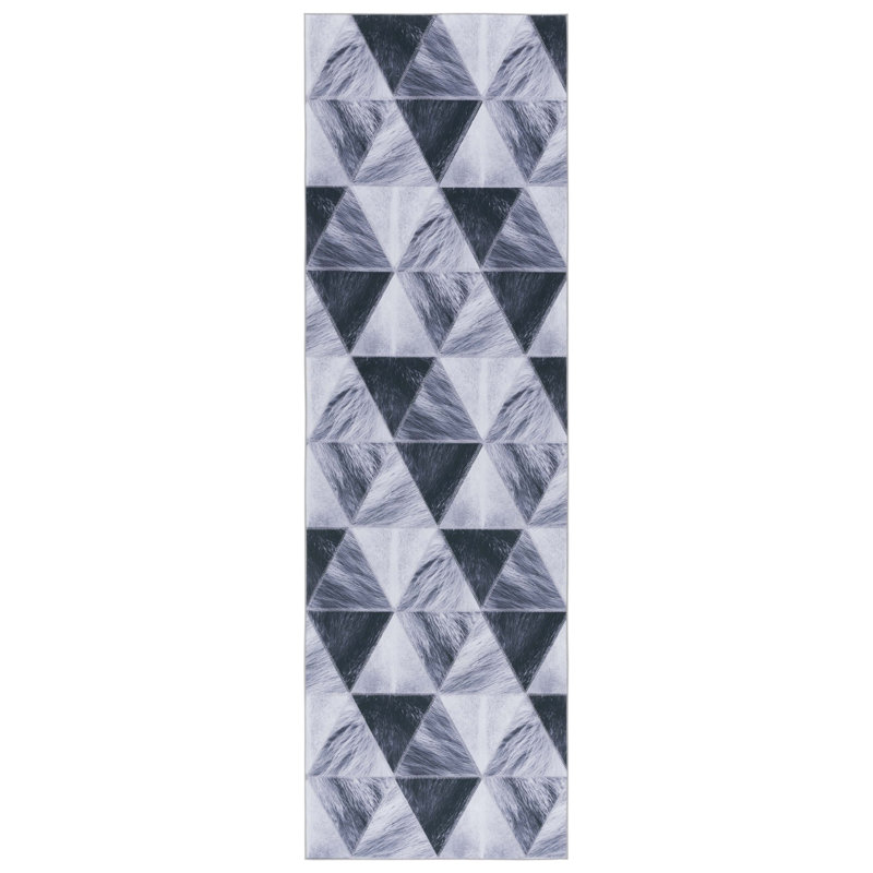 Faux Hide Performance Machine Washable Geometric Rug, Runner 2'6" x 8'