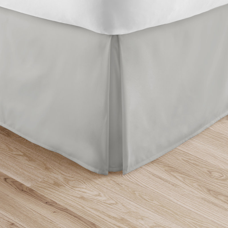 Light Gray Twin Cotton Polyester Pleated Bed Skirt