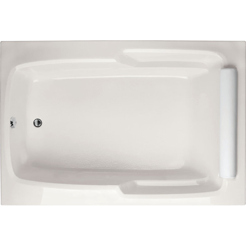 Duo 66'' L Air Bathtub, White, Polished Chrome