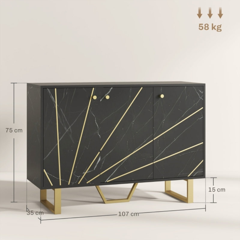 107cm Sideboard, Black