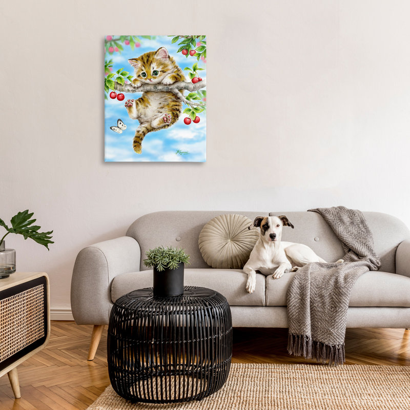«Chaton Chassing Butterfly» par Kayomi Harai, H 40 po x l 30 po
