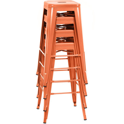 Holubice 30" H Stackable Backless Metal Bar Stools