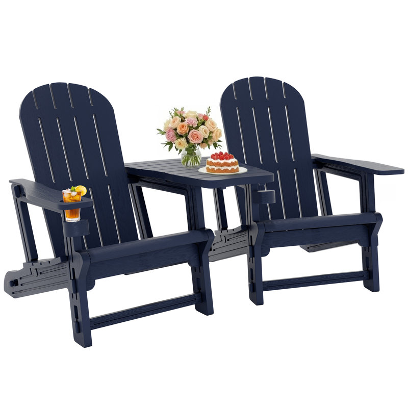 2-Person Outdoor Adirondack Chair, Navy
