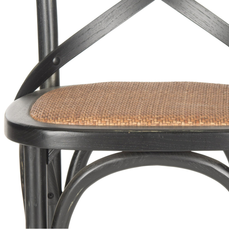 Tabouret Franklin, Noir, Tabouret de comptoir (siège d'une hauteur de 24,2, Brun
