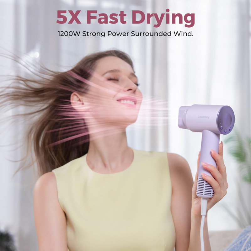 Travel Ionic Hair Dryer, Dual Voltage High Speed Blow Dryer with Negative Ions, Ultra Lightweight Portable Design for Global Travel and Fast Drying