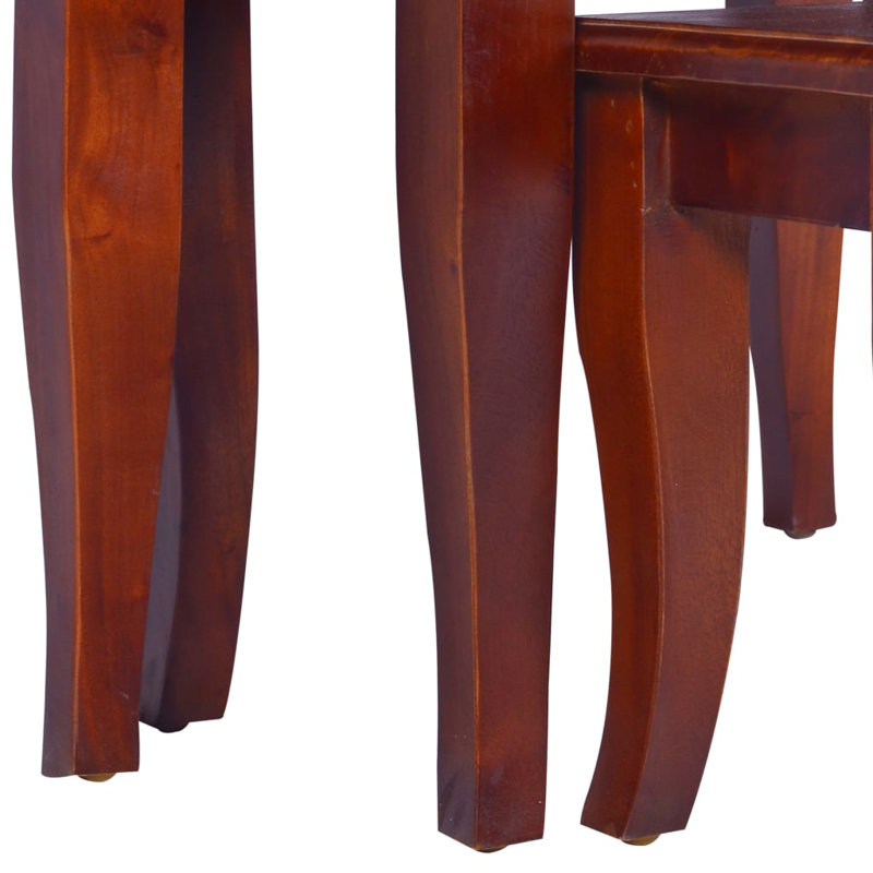 Rosalind Wheeler Stackable Side Tables 3 Pcs Solid Wood Mahogany, Espresso