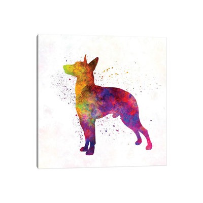 Manchester Terrier In Watercolour by Paul Rommer - Wrapped Canvas Gallery-Wrapped Canvas Giclée