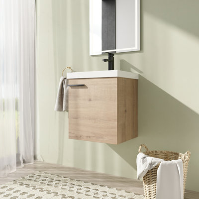 Meuble-lavabo mural simple 18 po avec comptoir en céramique