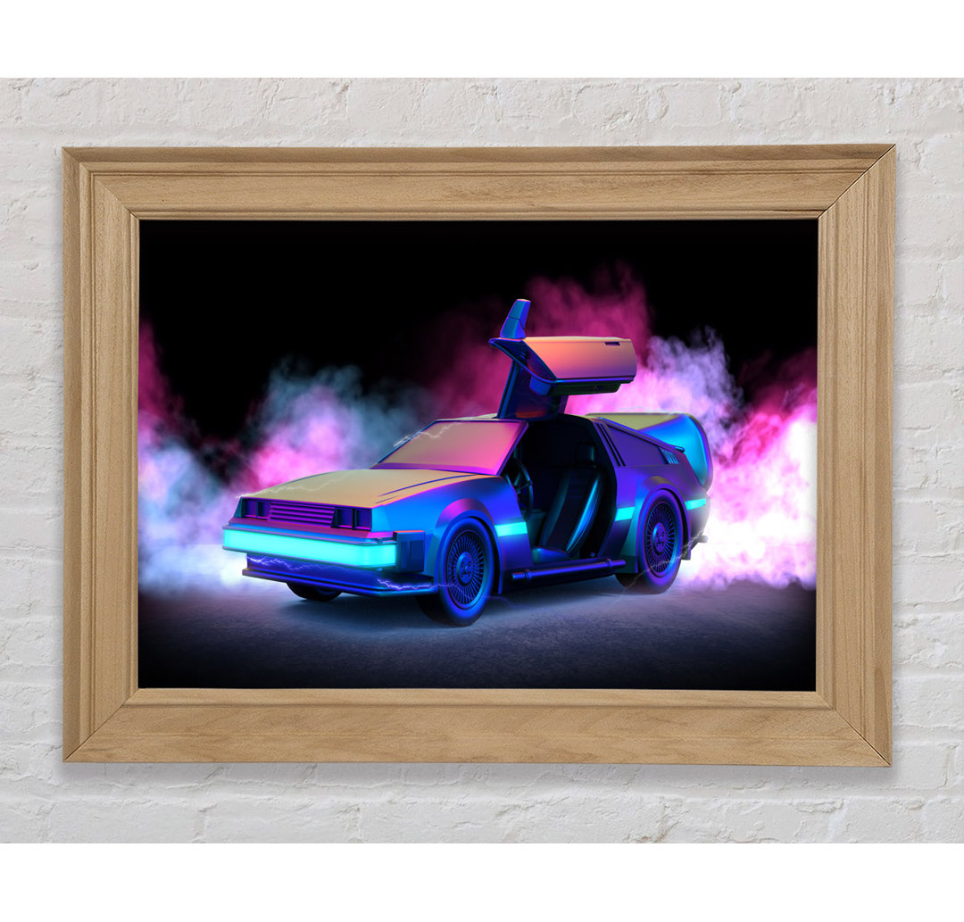 Delorean Smoke - Einzelner Bilderrahmen Kunstdrucke