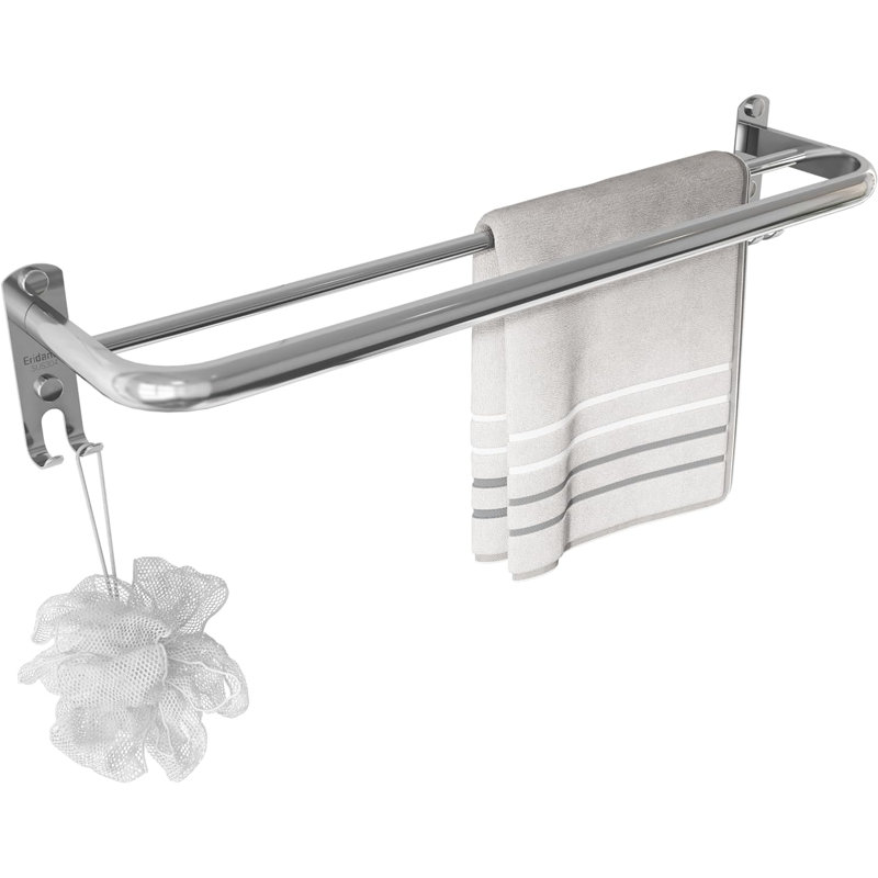 Joze Compact Double Towel Bar, Polished Chrome