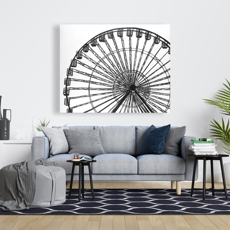 Grande roue monochrome - Toile noire et blanche pour la décoration intérieure