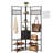 Corner Hall Tree with Shoe Bench, 70.9 in Coat Rack with Hooks and Steel Frame, Freestanding Clothes Shoes Rack Storage Organizer with Anti-Tip Set, for Entrance, Closet, Office, Rustic Brown