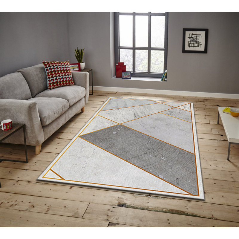 Luxurious Area Rug, 100% Polyester, 5.9 x 9.2 Feet | 740 g/m² Weight, Non-Slip Felt Dot Underside, Easy Clean Velvet Fabric, 0.08 in Pile Height | Machine Washable, Perfect for Living Room & Bedroom Décor