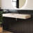 47'' Wall Mounted Stone Resin Rectangular Vessel Sink in Creamy, Modern Bathroom Wash Basin with Faucet Hole-124883652