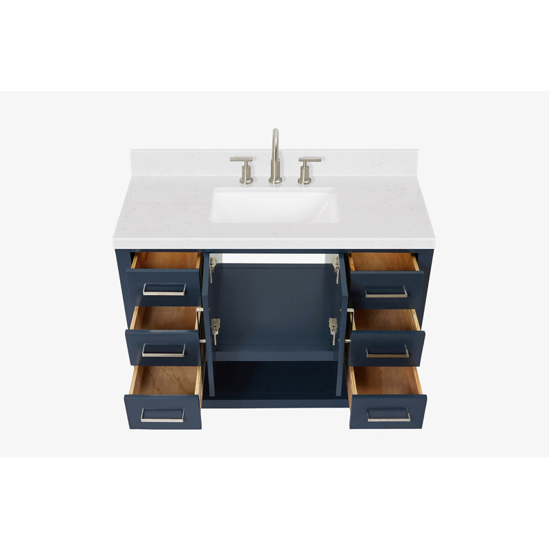 ARIEL Magnolia 42 Single Bathroom Vanity with Top, Midnight Blue