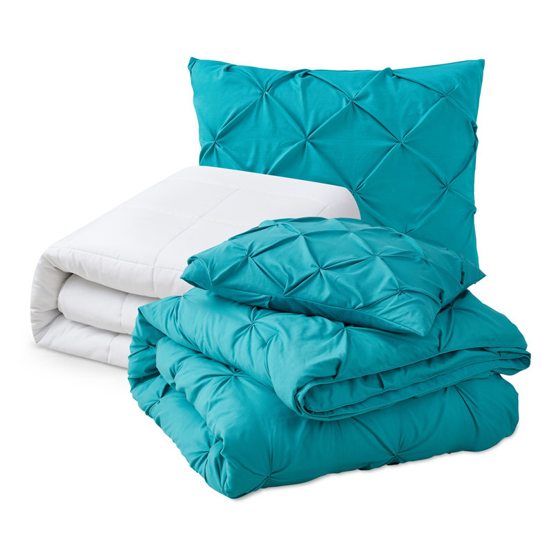 Polyester Duvet Cover & Insert, Twin Duvet + 2 Additional Pieces, Teal
