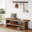47.24" MDF Wood Shoe Bench, 2-Tier Wooden Entryway Bench, Modern Shoe Rack-1893063351