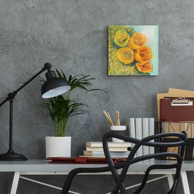 «Blooming Succulent II» par Carol Rowan, art mural en verre acrylique, 12 po x 12 po