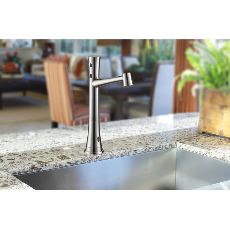 Cinaton iSense® Touchless 5-Sensor Kitchen Prep Sink and Wet Bar Faucet with Swivel Spout, Brushed Nickel