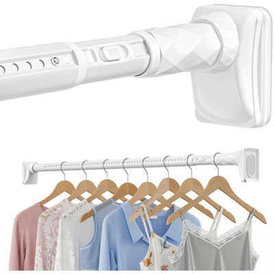 Tringles de placard pour suspendre les vêtements, tringle à tension extra longue de 40 à 126 po (3 à 10 pi) pour placard, tringle réglable sans perçage 33 lb