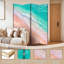 4 panneaux de paravent pliant paravent Royal Aérien Tropical Beach Shoreline Turquoise Ocean Waves Toile douce séparateur de pièce Paravent de protection autoportant Cloison d'intimité pour salle de bain-134503411-134503412