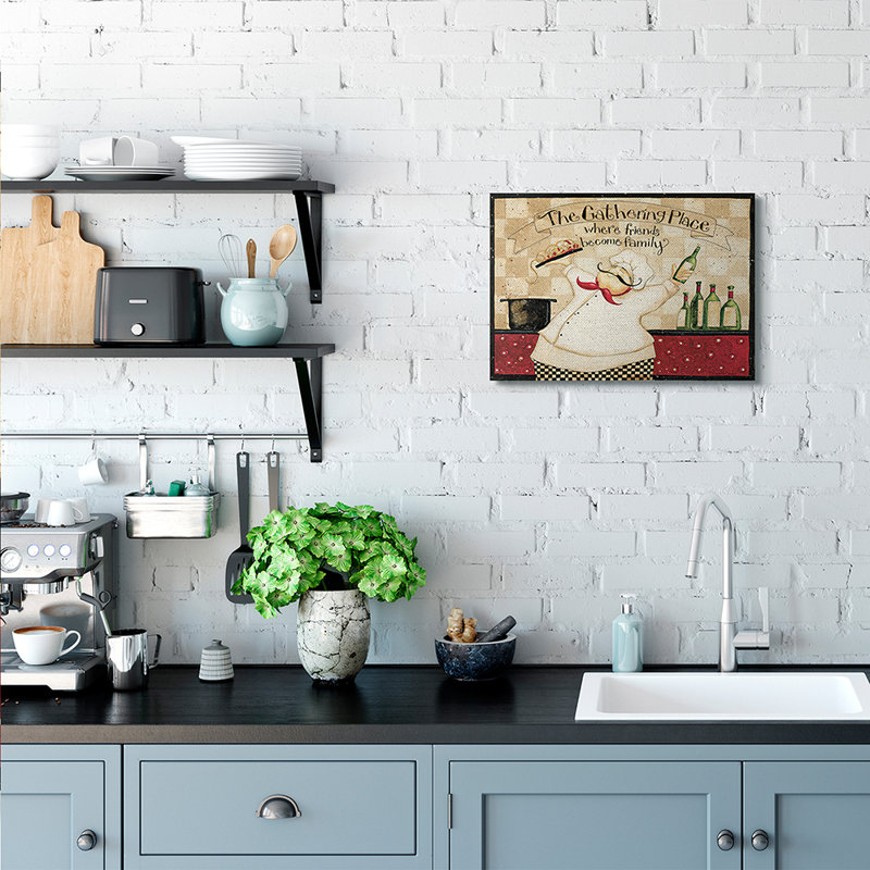 «The Gathering Place», chef de cuisine rétro par Dan DiPaolo - impression, Toile tendue, H 16 po x l 20 po x 1,5 po