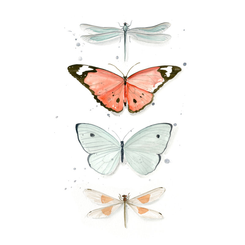 Summer Butterflies I by Jennifer Paxton Parker - Painting Print, 30cm H x 20cm W, Wrapped Canvas