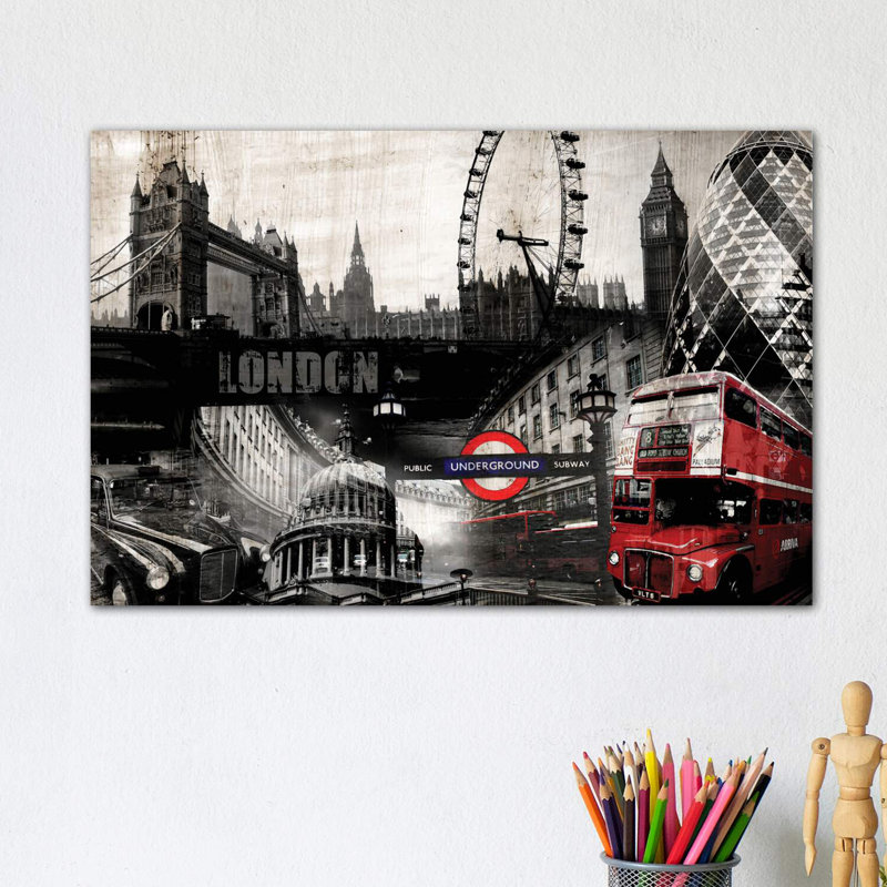 London - Print on Canvas, Wrapped Canvas, 20.32 cm H x 30.48 cm W