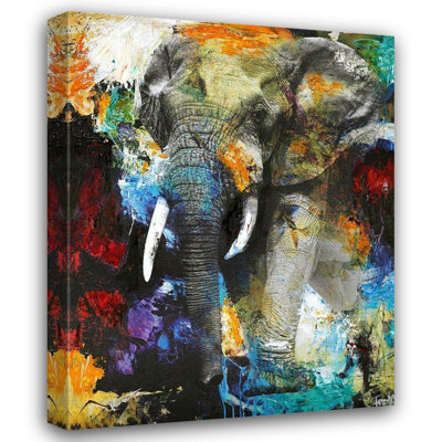 Bungalow Rose Design Fabrikken Gallery Wrapped Canvas Art Titled: Elephant