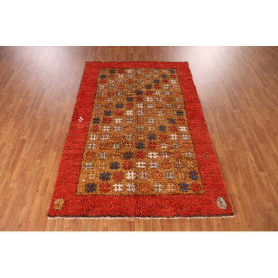 Geometric Moroccan Shaggy Oriental Rug 6x9