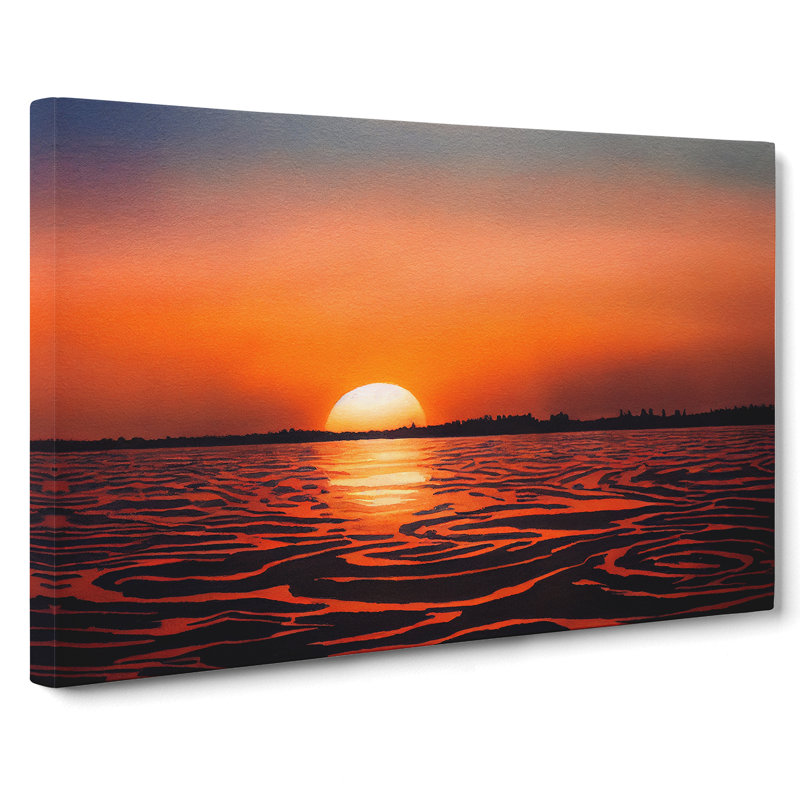 Fabulous Sunset Seascape - Wrapped Canvas Painting, 40cm H x 60cm W x 3cm D