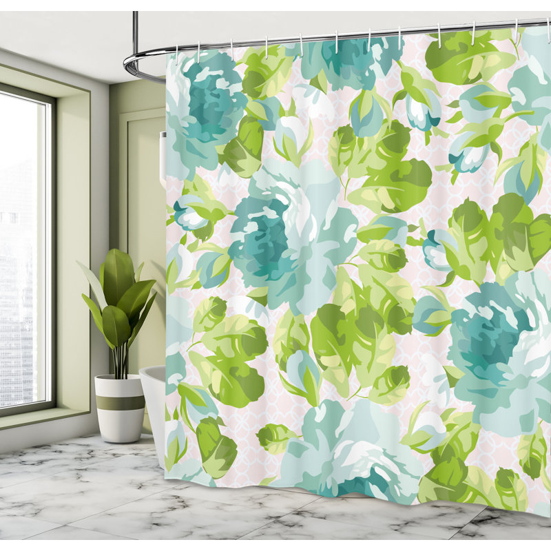 Shower Curtain with Hooks Included, 75"H x 69"W