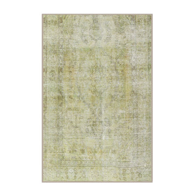 Vert palmier oriental/beige Tapis décoratif