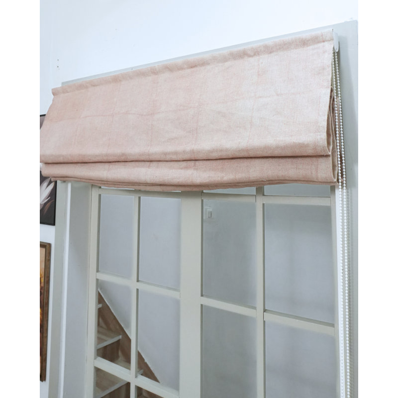 Store texturé occultant en lin rose uni pour chambre à coucher et salon, 52" W X L 84