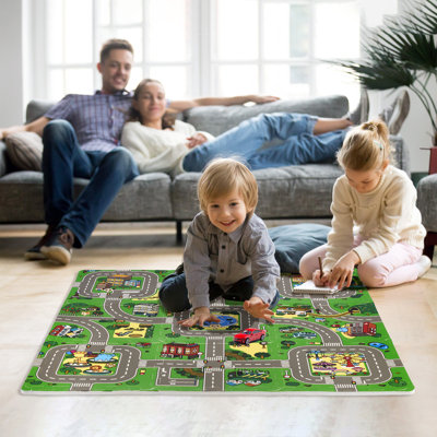 Sorbus 9-Piece Puzzle Play Foam Interlocking Tile Mat in Traffic Print