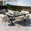 Ensemble de salle à manger Klyne Alfresco avec six chaises et une table extensible, style extérieur moderne, matériaux résistants aux intempéries