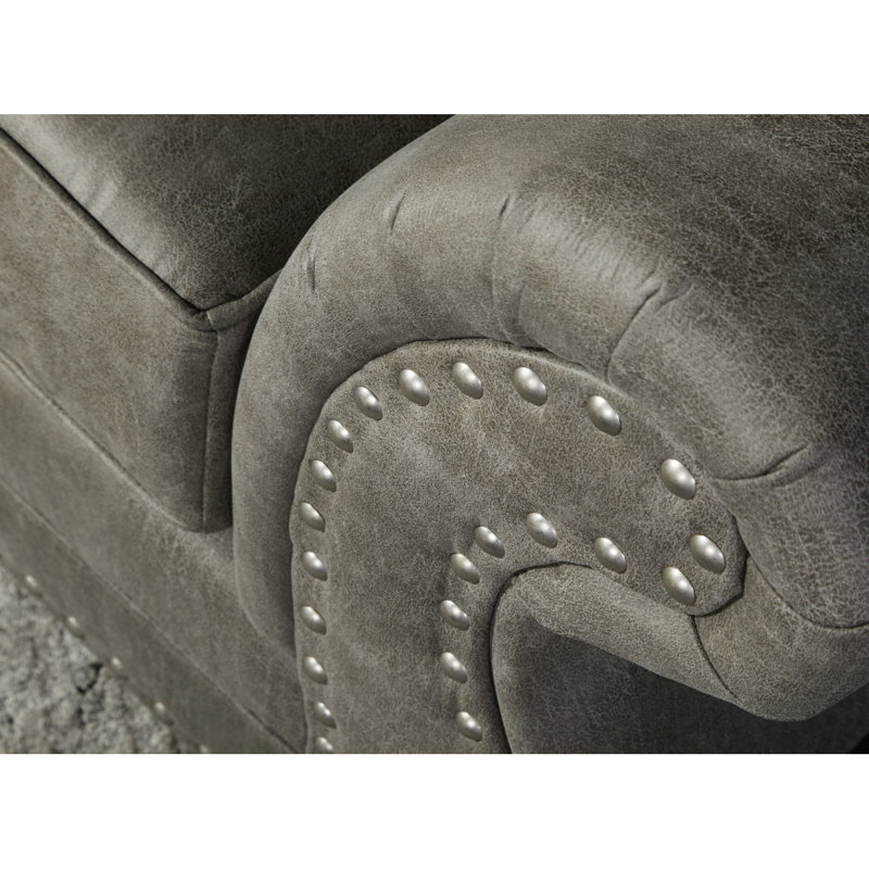 Ensemble de canapé clouté, causeuse et chaise Modern, Gris