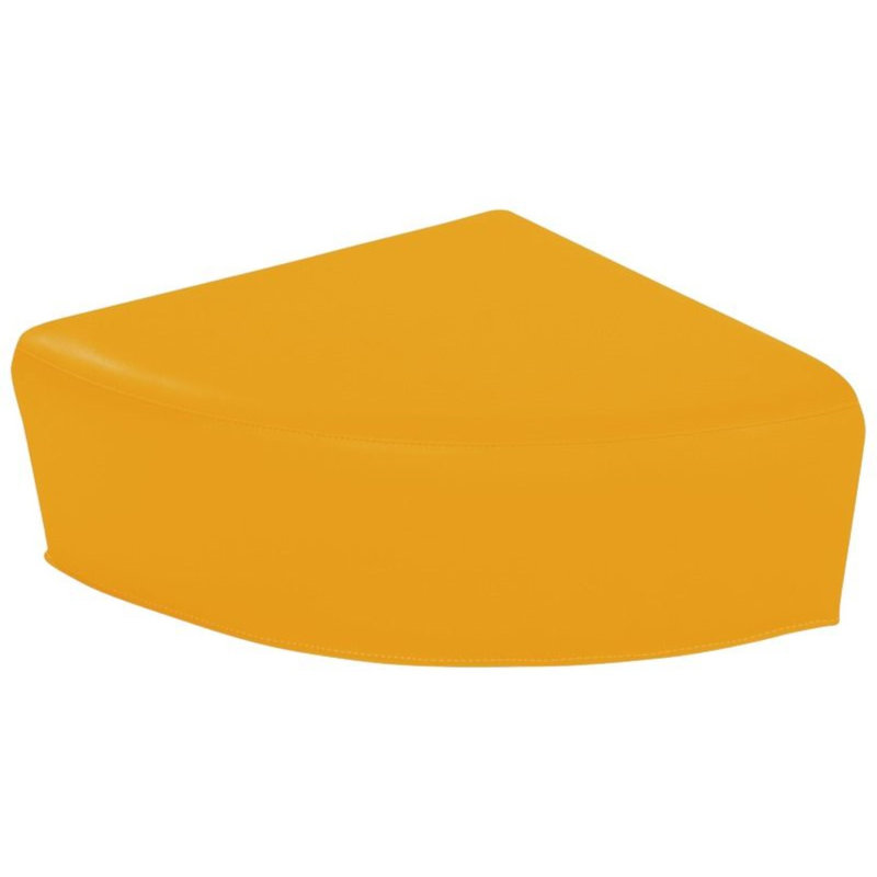 Quadrant Pouffe Basic - Seat Height: 6", 8" H x 17" W x 17" D, Light Orange