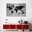 «Wooden World Map I», reproduction sur toile-2096009818