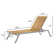 Cand 77.6" Long Metal Reclining  Armless Single Chaise Lounge with PVC-coated polyester Sling Seat and Wheels