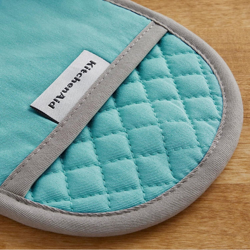 KitchenAid Asteroid Solid Diamond Potholder, Aqua, 6.5" W x 10" L