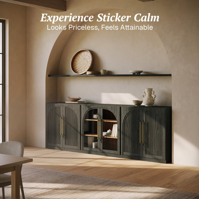 3-Piece Modular Sideboard Buffet Set - C+2B - Ebony, Ebony