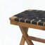 Banc en bois d'acacia avec armature en corde et structure en X